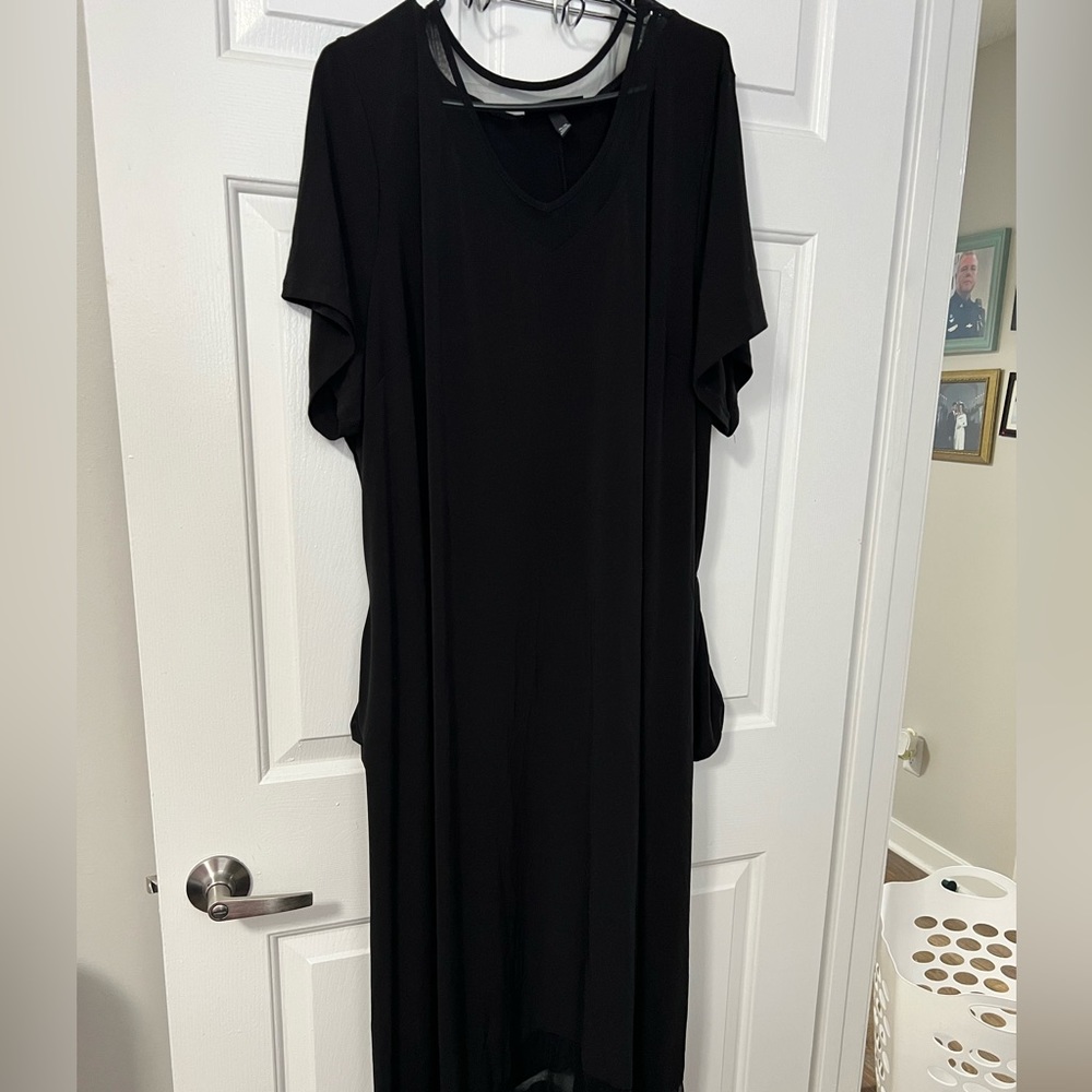 Lane Bryant black long dress with pockets size 26/28